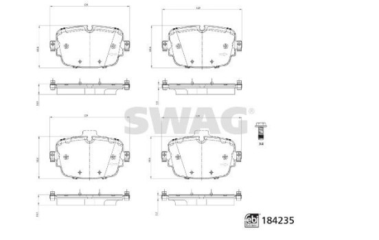brake pad set 33109325 Swag