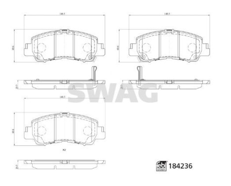 brake pad set 33109326 Swag