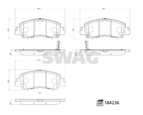 brake pad set 33109326 Swag, Image 2