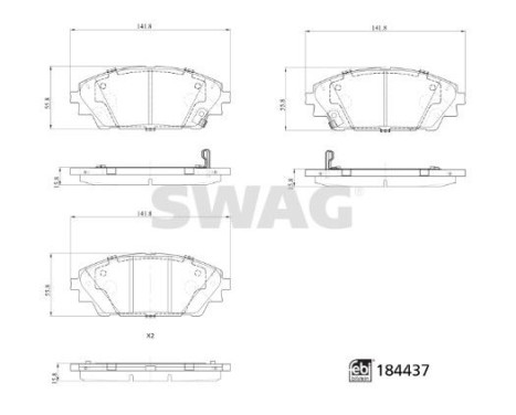 brake pad set 33109371 Swag