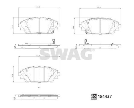 brake pad set 33109371 Swag