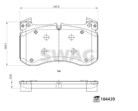 brake pad set 33109373 Swag