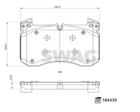 brake pad set 33109373 Swag
