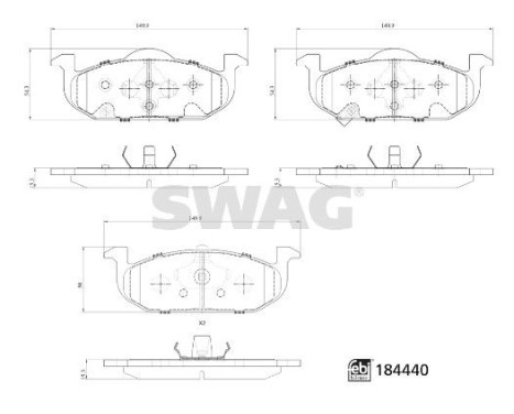 brake pad set 33109374 Swag