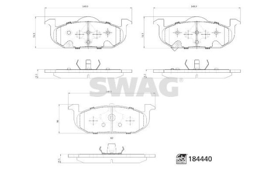 brake pad set 33109374 Swag