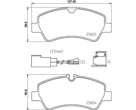 Brake pad set 8DB 355 025-161 Hella, Image 4