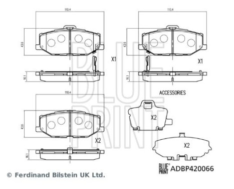 brake pad set ADBP420066 Blue Print, Image 2