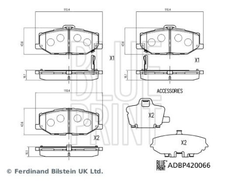 brake pad set ADBP420066 Blue Print, Image 2
