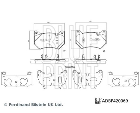 brake pad set ADBP420069 Blue Print, Image 2