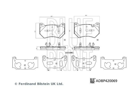 brake pad set ADBP420069 Blue Print, Image 2