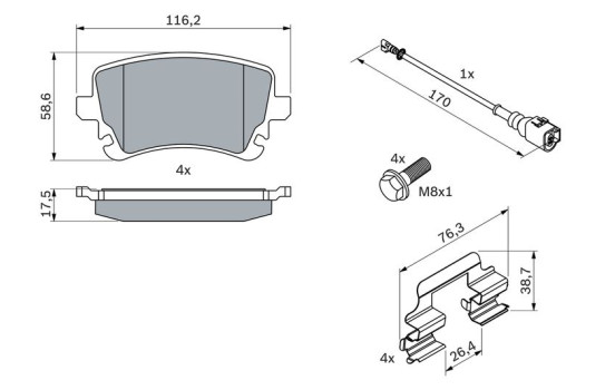 Brake pad set BP1018 Bosch, Image 5