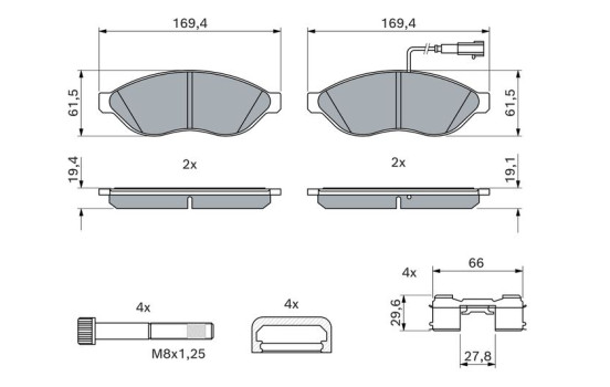 Brake pad set BP1021 Bosch