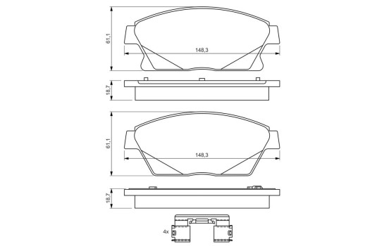 Brake pad set BP1356 Bosch, Image 8