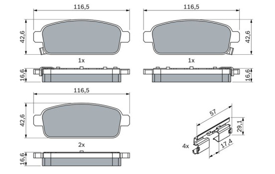 Brake pad set BP1357 Bosch, Image 3