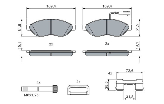 Brake pad set BP1502 Bosch, Image 3