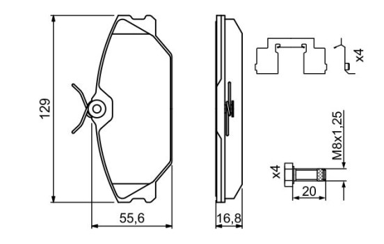 Brake pad set BP286 Bosch