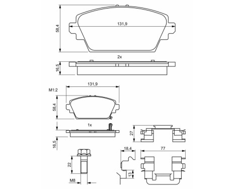 Brake pad set BP379 Bosch, Image 8