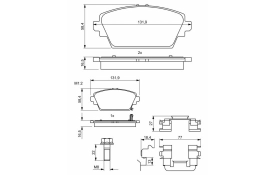 Brake pad set BP379 Bosch, Image 8
