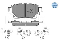 Brake pad set, disc brake 025 205 8215 Meyle
