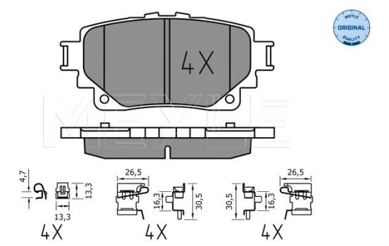Brake pad set, disc brake 025 205 8215 Meyle