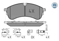 Brake pad set, disc brake 025 221 7821/PD Meyle