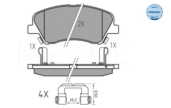 Brake pad set, disc brake 025 222 2818 Meyle, Image 2