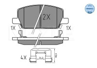Brake pad set, disc brake 025 223 1119 Meyle
