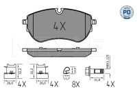 Brake pad set, disc brake 025 226 4420/PD Meyle
