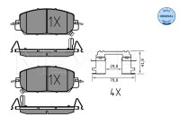 Brake pad set, disc brake 025 227 9717 Meyle