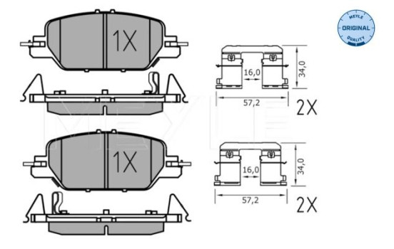 Brake pad set, disc brake 025 228 5216 Meyle, Image 3