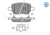 Brake pad set, disc brake 025 229 3017 Meyle