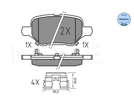 Brake pad set, disc brake 025 229 3017 Meyle