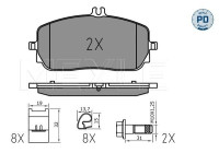 Brake pad set, disc brake 025 229 4419/PD Meyle