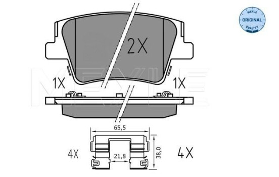 Brake pad set, disc brake 025 240 0016 Meyle