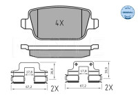 Brake pad set, disc brake 025 245 3716 Meyle