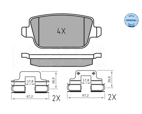Brake pad set, disc brake 025 245 3716 Meyle