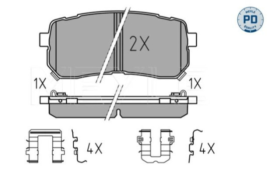Brake pad set, disc brake 025 245 5915/PD Meyle, Image 2