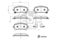 Brake pad set, disc brake 1000366 FEBI