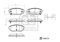 Brake pad set, disc brake 1000376 FEBI