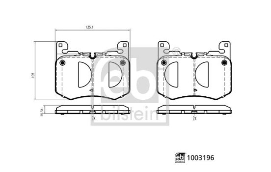 Brake pad set, disc brake 1003196 FEBI