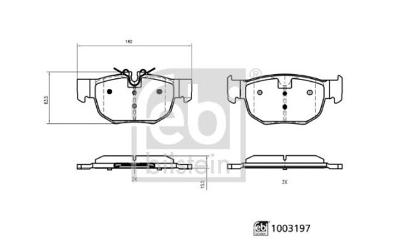 Brake pad set, disc brake 1003197 FEBI