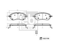 Brake pad set, disc brake 1003198 FEBI