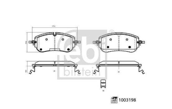Brake pad set, disc brake 1003198 FEBI