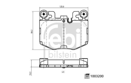 Brake pad set, disc brake 1003200 FEBI