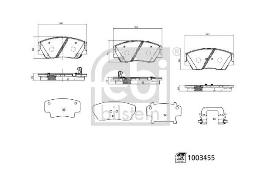 Brake pad set, disc brake 1003455 FEBI