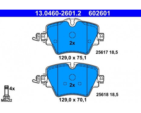 Brake Pad Set, disc brake 13.0460-2601.2 ATE