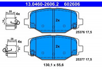 Brake Pad Set, disc brake 13.0460-2606.2 ATE