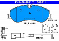 Brake Pad Set, disc brake 13.0460-2611.2 ATE