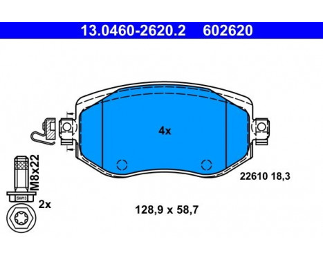 Brake Pad Set, disc brake 13.0460-2620.2 ATE