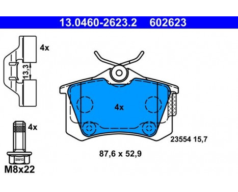 Brake Pad Set, disc brake 13.0460-2623.2 ATE